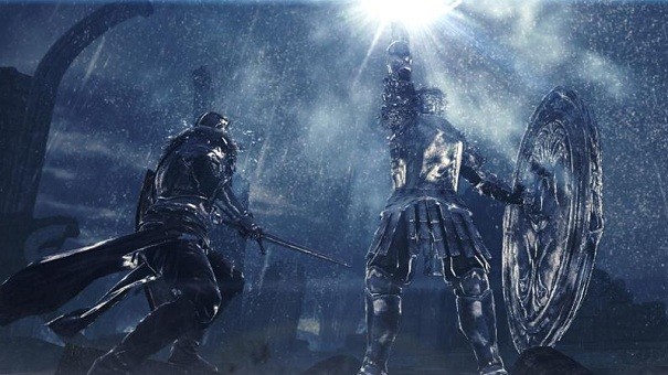 Pojedynek z ogromnym rycerzem na wideo z Dark Souls II
