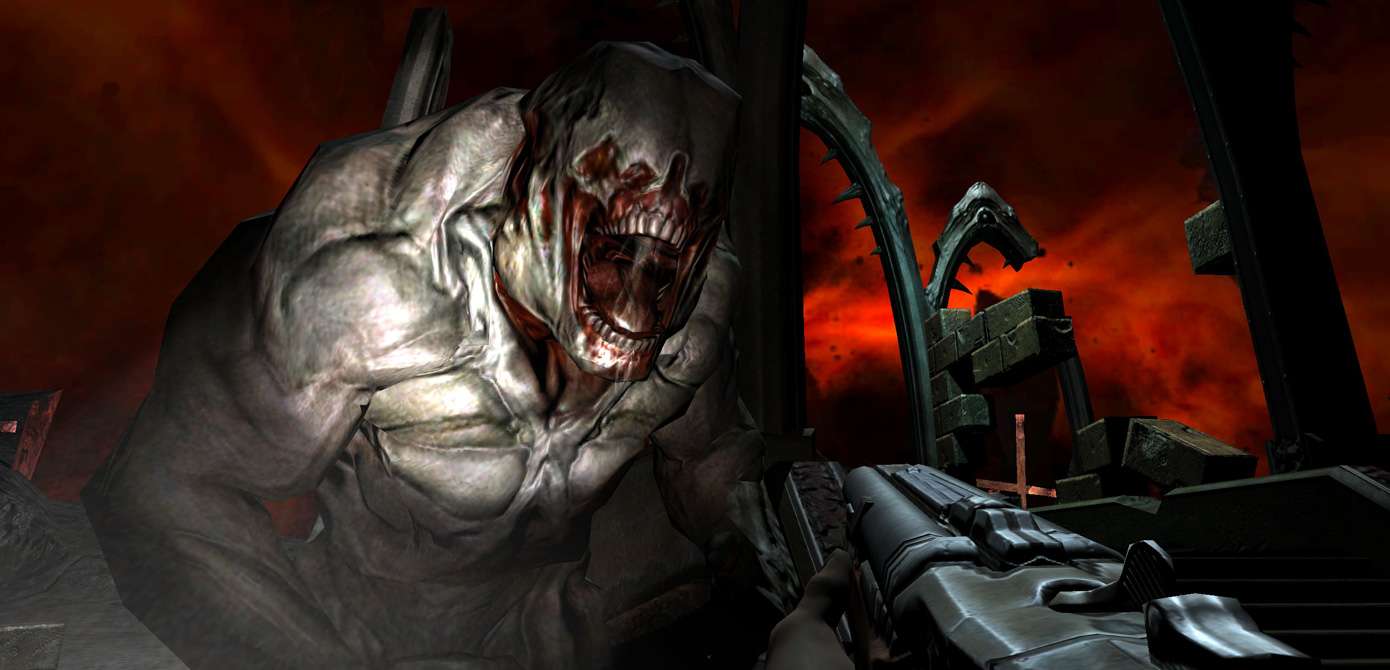 Doom 3 odpalony na Windowsie 98 i Voodoo 2. Tak brzydkiej wersji jeszcze nie widzieliście