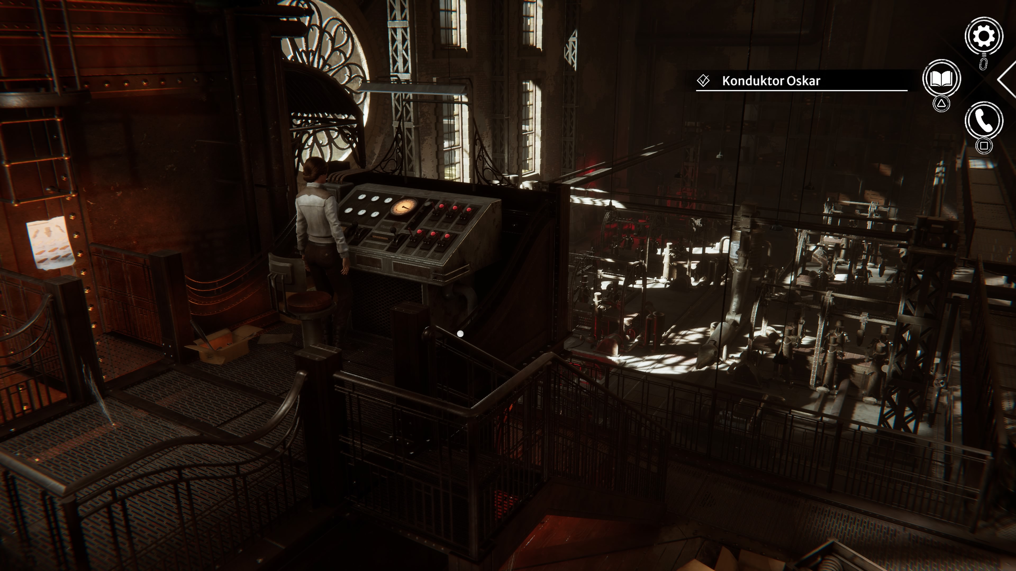 Syberia Remastered - Fabryka Voralbergów: montażownia, konduktor Oskar, peron, pociąg, bilet, przygoda czeka