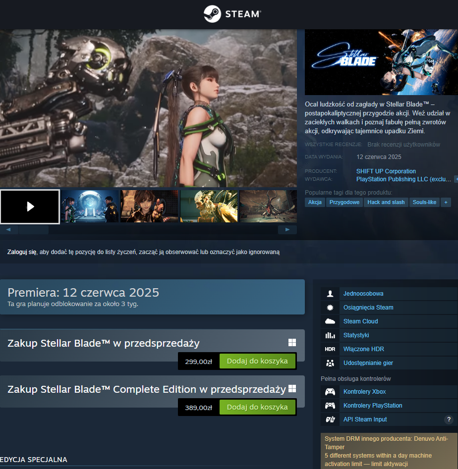Stellar Blade PC Denvuvo
