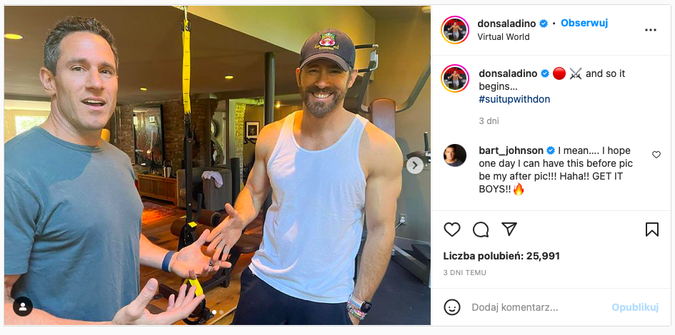 Ryan Reynolds trening