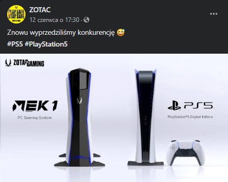 PS5 porównane do komputera firmy ZOTAC: „Znowu wyprzedziliśmy konkurencję”