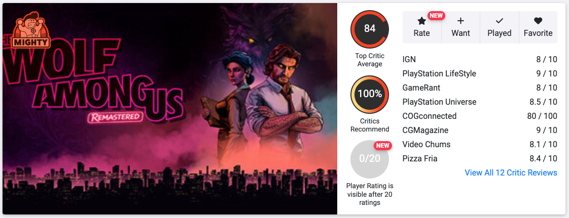 The Wolf Among Us Remastered recenzje 