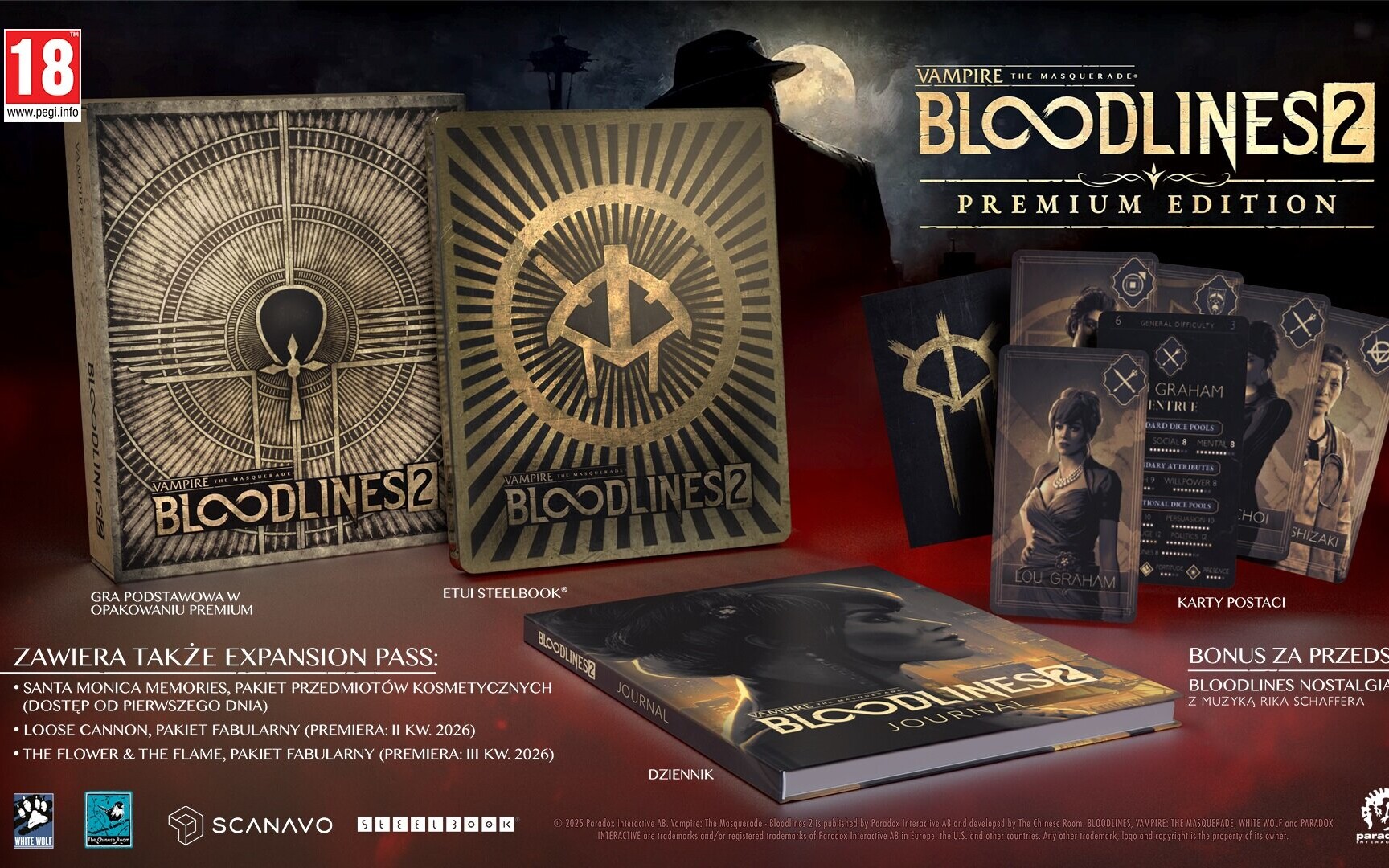 Edycja Premium z masą dodatków Vampire The Masquerade Bloodlines 2 na PC/PS5/XSX za 199 zł zamiast 339 zł