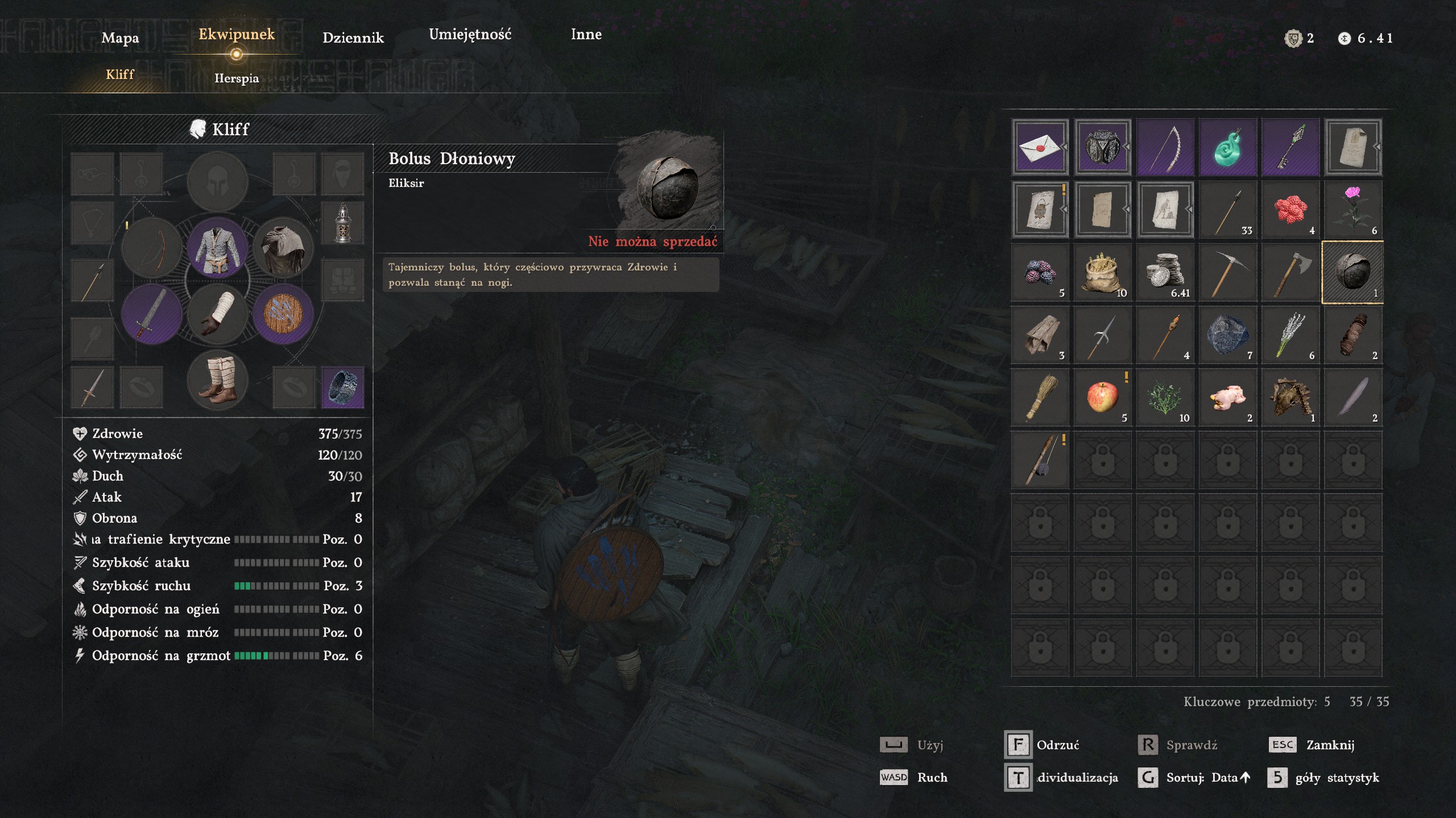 Crimson Desert - Wskrzeszenie, śmierć bohatera, bolus dłoniowy: specjalny eliksir