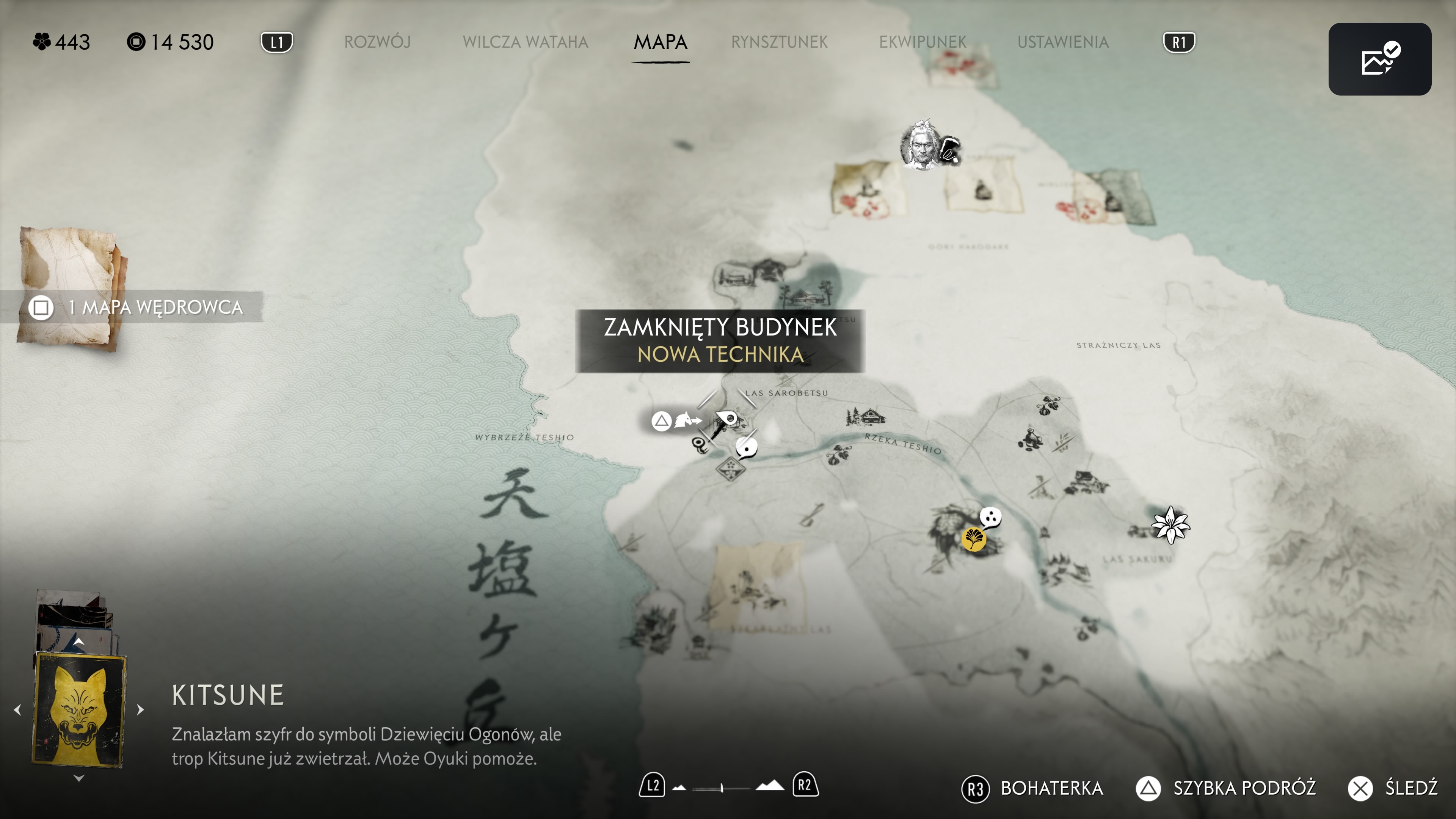 Ghost of Yotei - Zamknięty budynek: ukryte domy, lisy i znaki