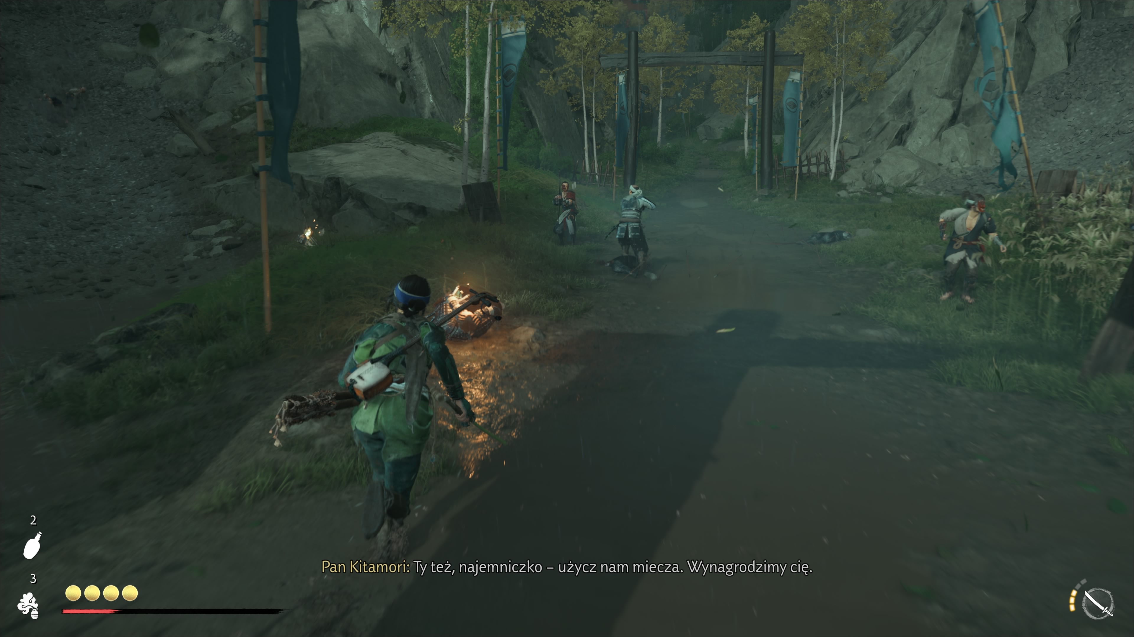 Ghost of Yotei - Droga do Niziny Ishikari: Oni, przepustka, Jubei Kitamori, łupieżcy, samurajowie, czatownik