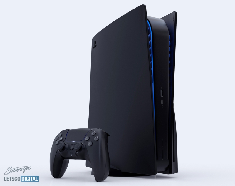 PS5 w czarnej obudowie porównany z Xboksem Series X. Świetna wizualizacja PlayStation 5