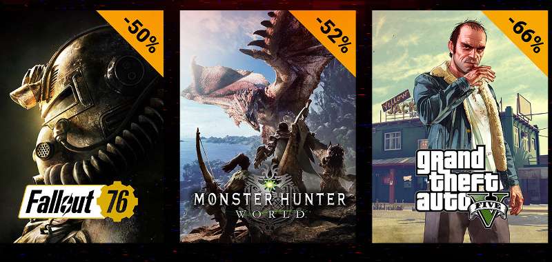 Black Friday: GTA V, Fallout 76, Monster Hunter World i inne gry taniej na G2A