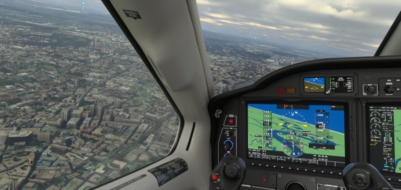 Microsoft Flight Simulator na rozgrywce z Xboksa Series X. Gra prezentuje się pięknie na Xboksie Series S