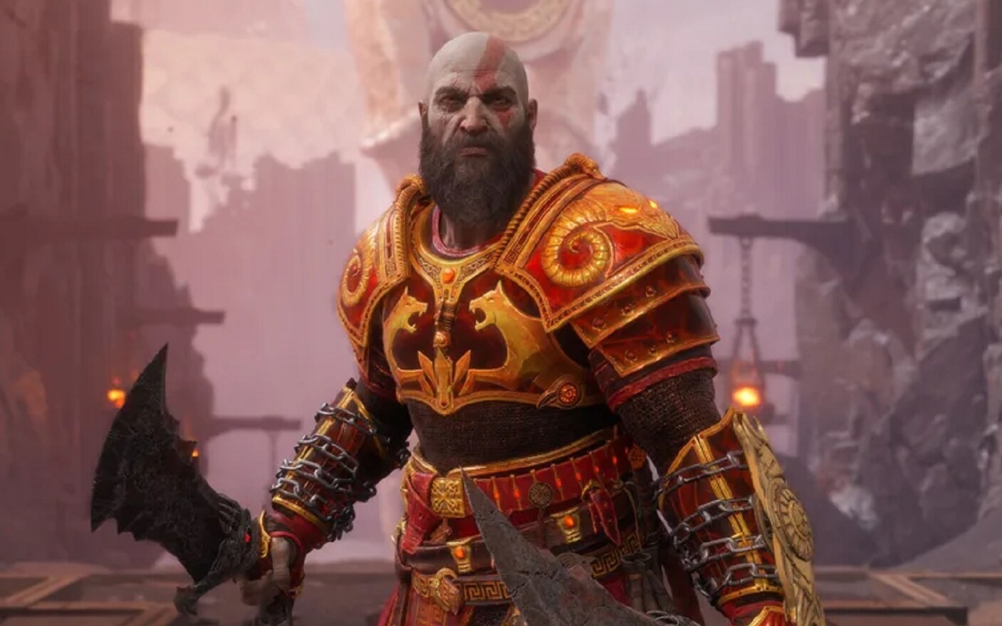 God of War Ragnarok Valhalla Kratos w stroju