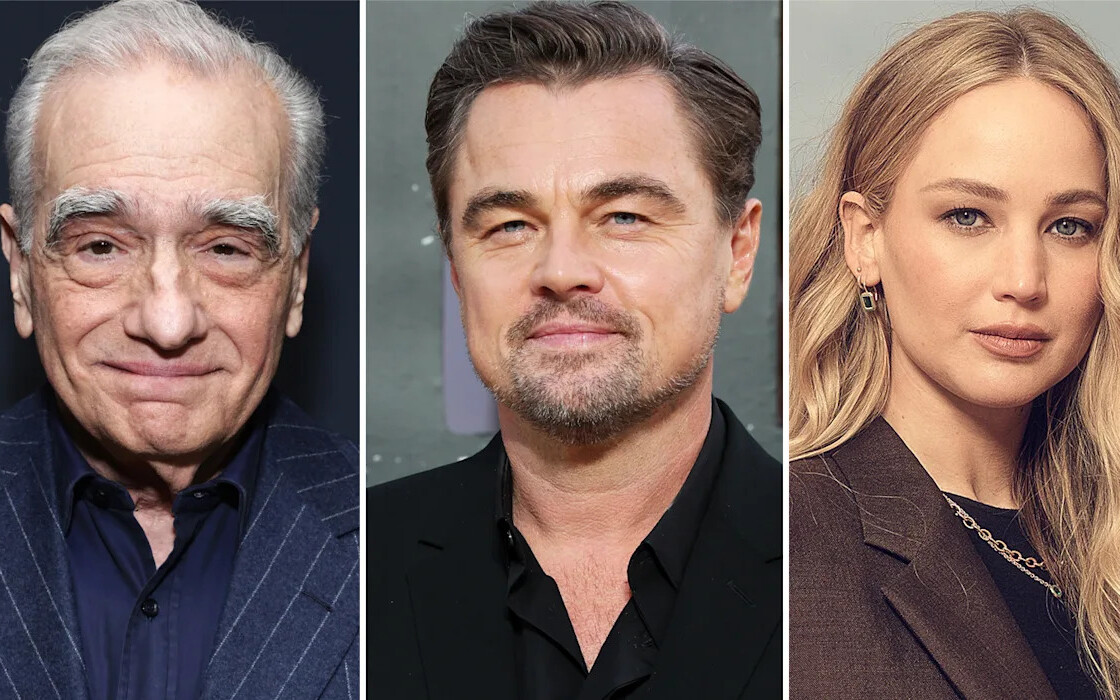 Martin Scorsese, Leonardo DiCaprio i Jennifer Lawrence r