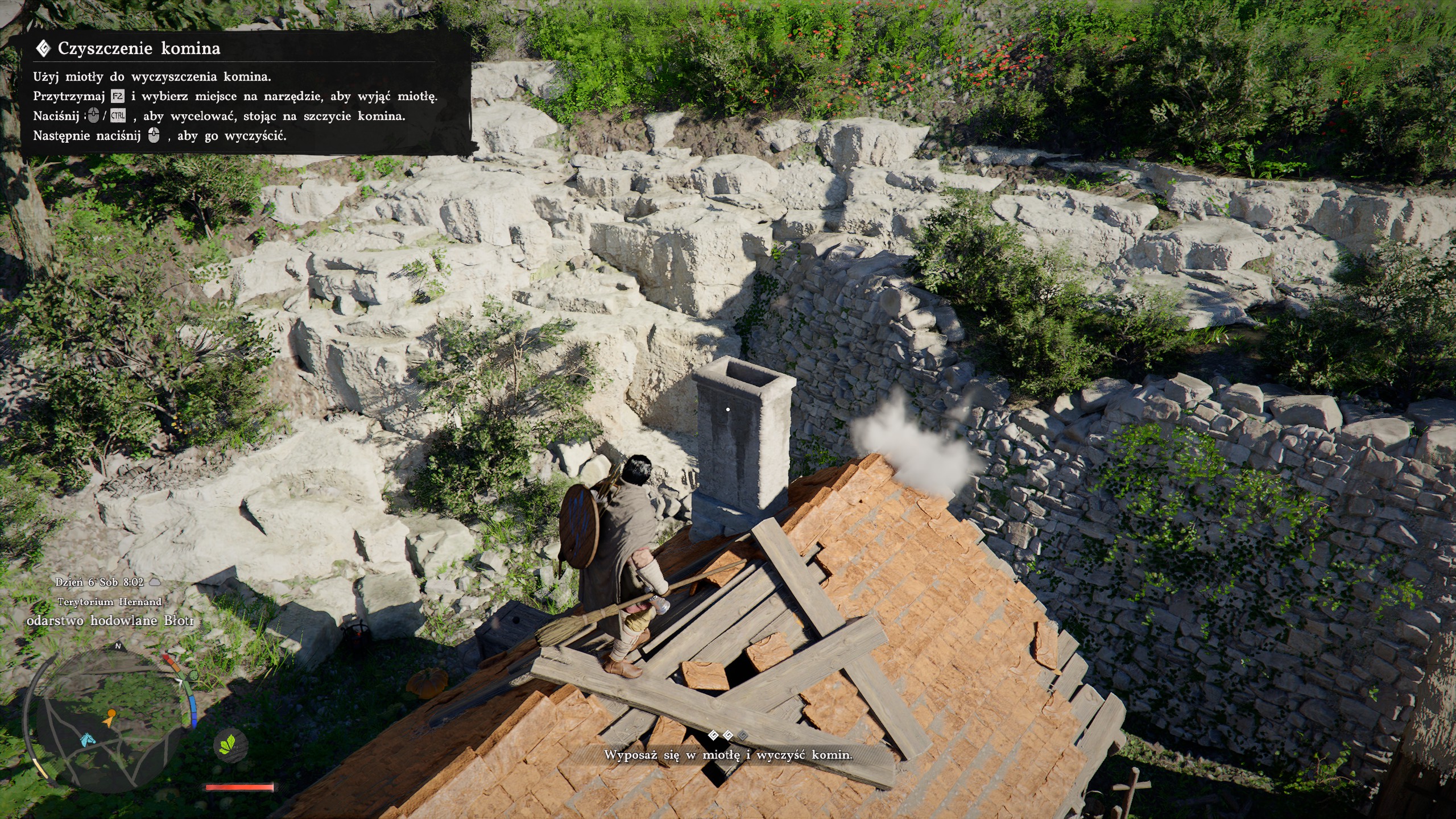 Crimson Desert - Czyny mówią więcej niż słowa: pokłócona para, Arlan, Lauren, komin, miotełka