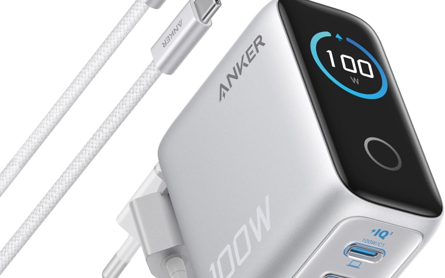 Ładowarka Anker 100W z 3-portami i inteligentnym wyświetlaczem - rabat 50 zł