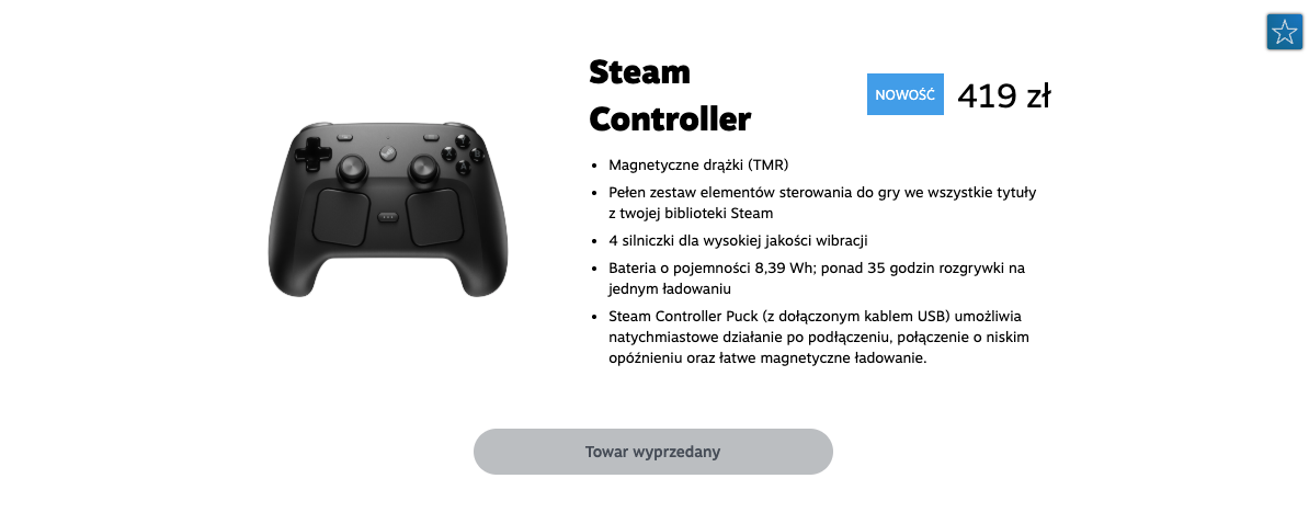 Steam Controller - towar wyprzedany