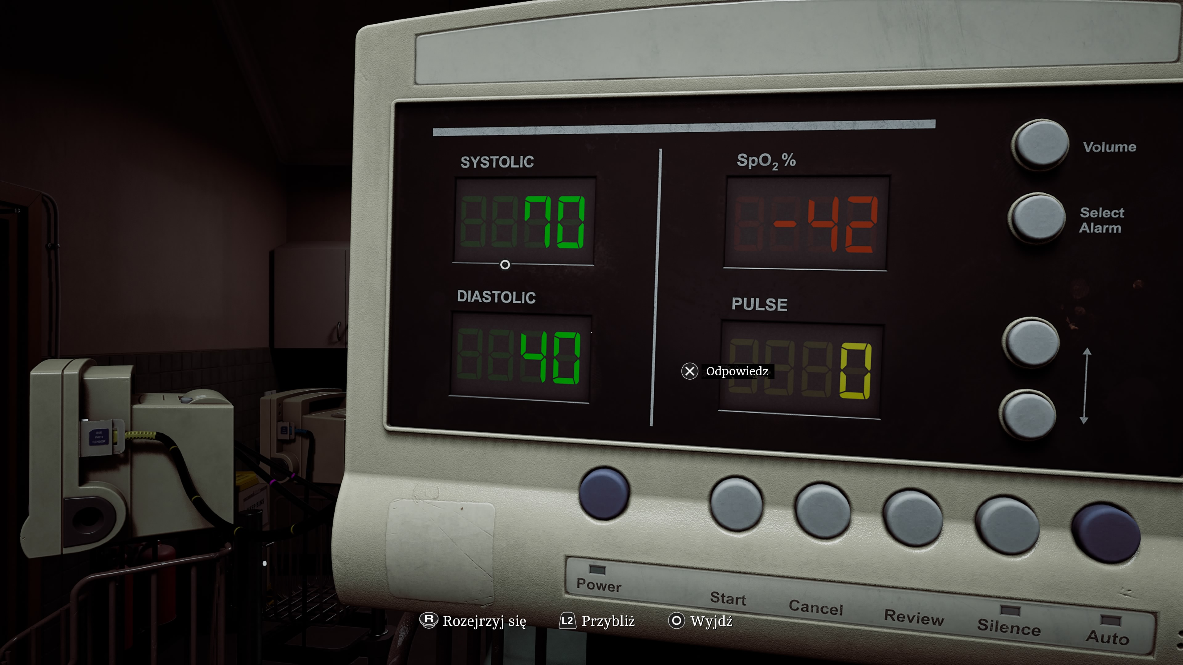 Silent Hill Townfall - Pytania dr Glenna: ciśnienie, puls, monitory