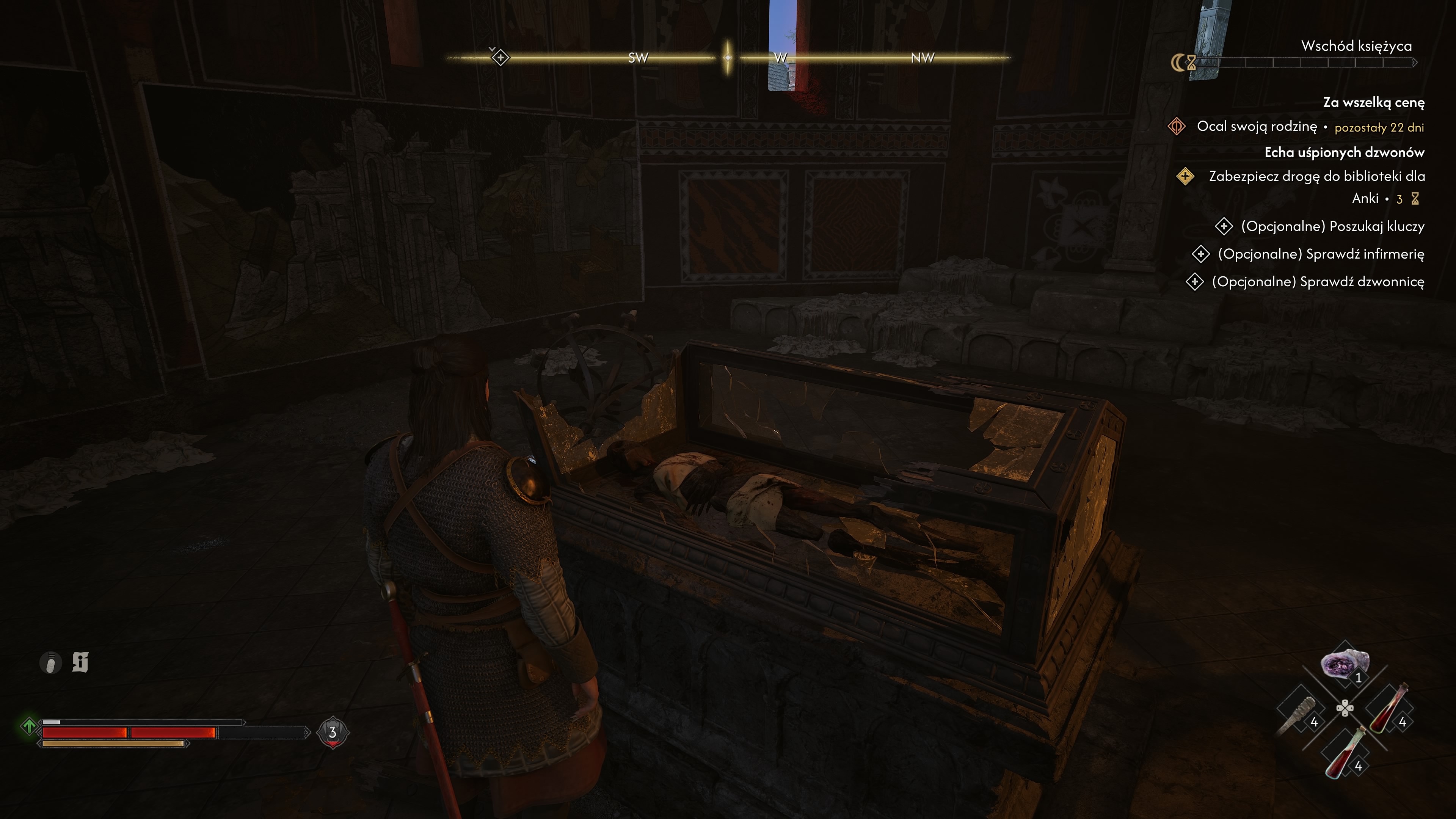 The Blood of Dawnwalker - Echa uśpionych dzwonów: Anca, klasztor, Leonica, biblioteka, kaplica, dzwonnica, infimeria, klucze, katakumby