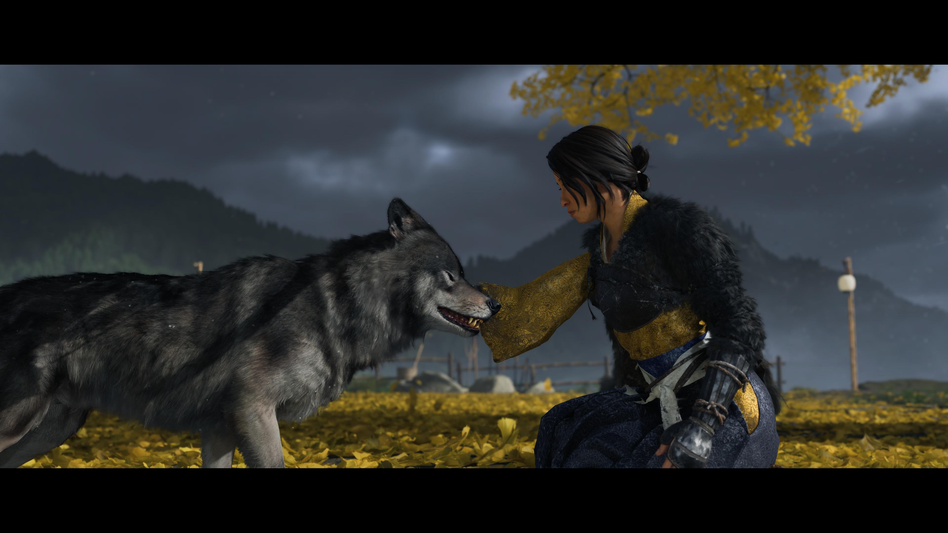 Ghost of Yotei - recenzja gry - Atsu z wilkiem