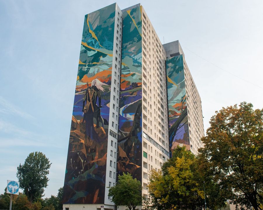 Wiedźmin ozdabia Łódź - Mural  #1