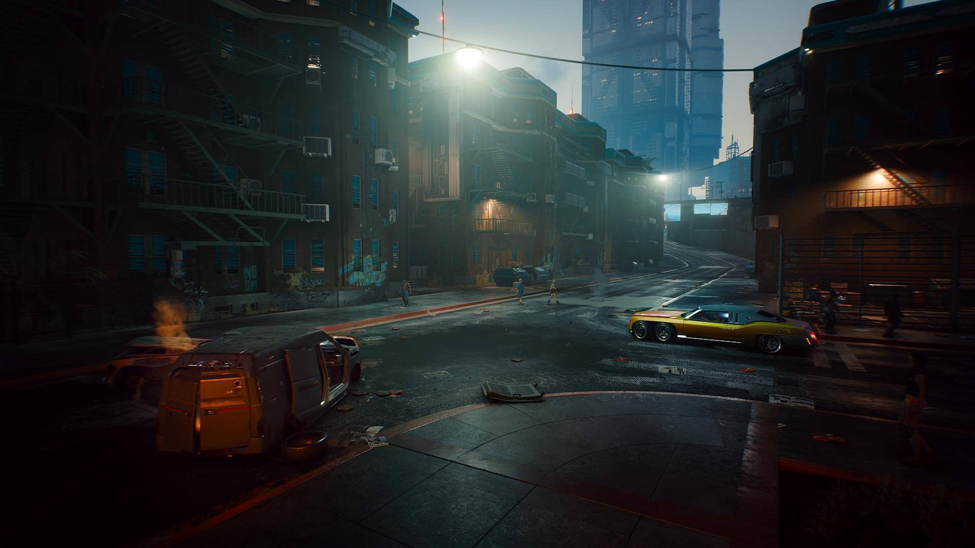 Night City z oficjalną stroną przedstawiającą dzielnicę miasta za pomocą przepięknych screenów i ścian tekstu