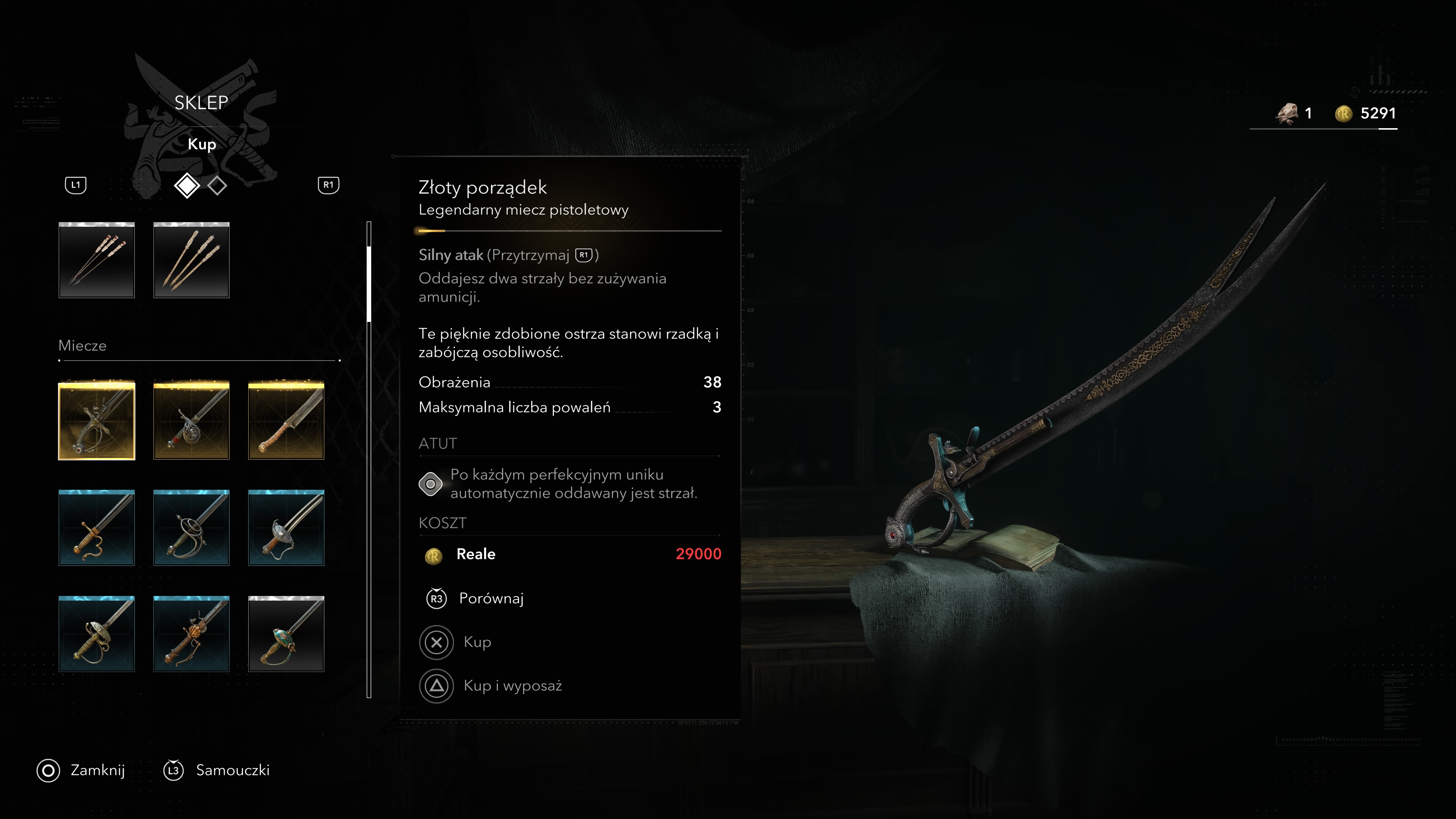 Assassin's Creed Black Flag Resynced - Najlepszy miecz: gdzie kupić, jaki koszt?
