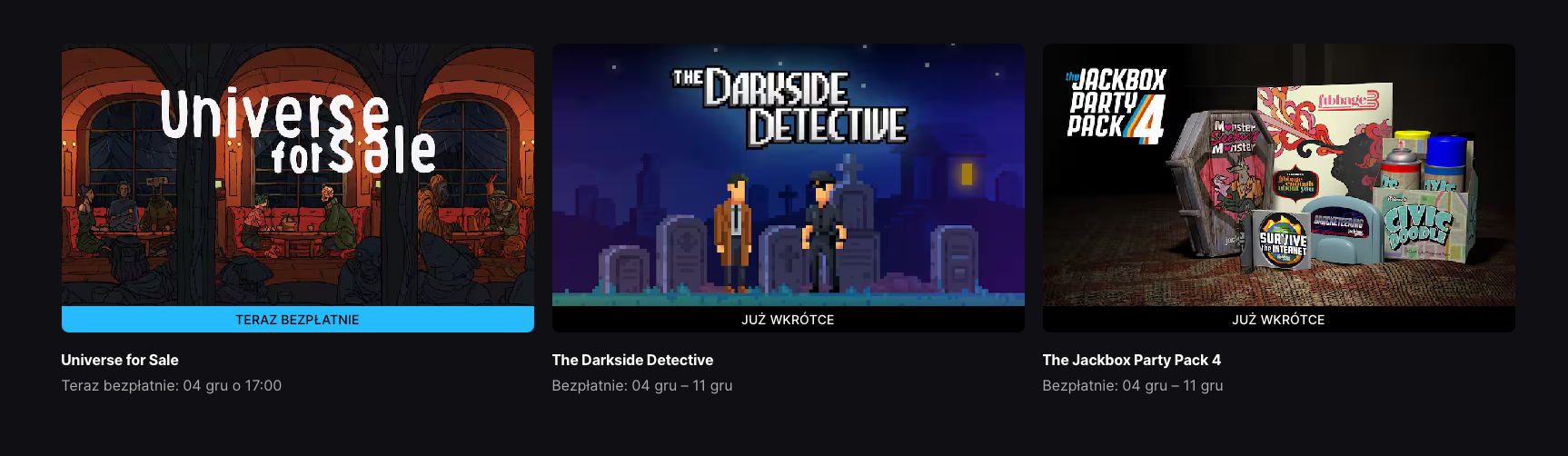 Epic Games Store - darmowe gry