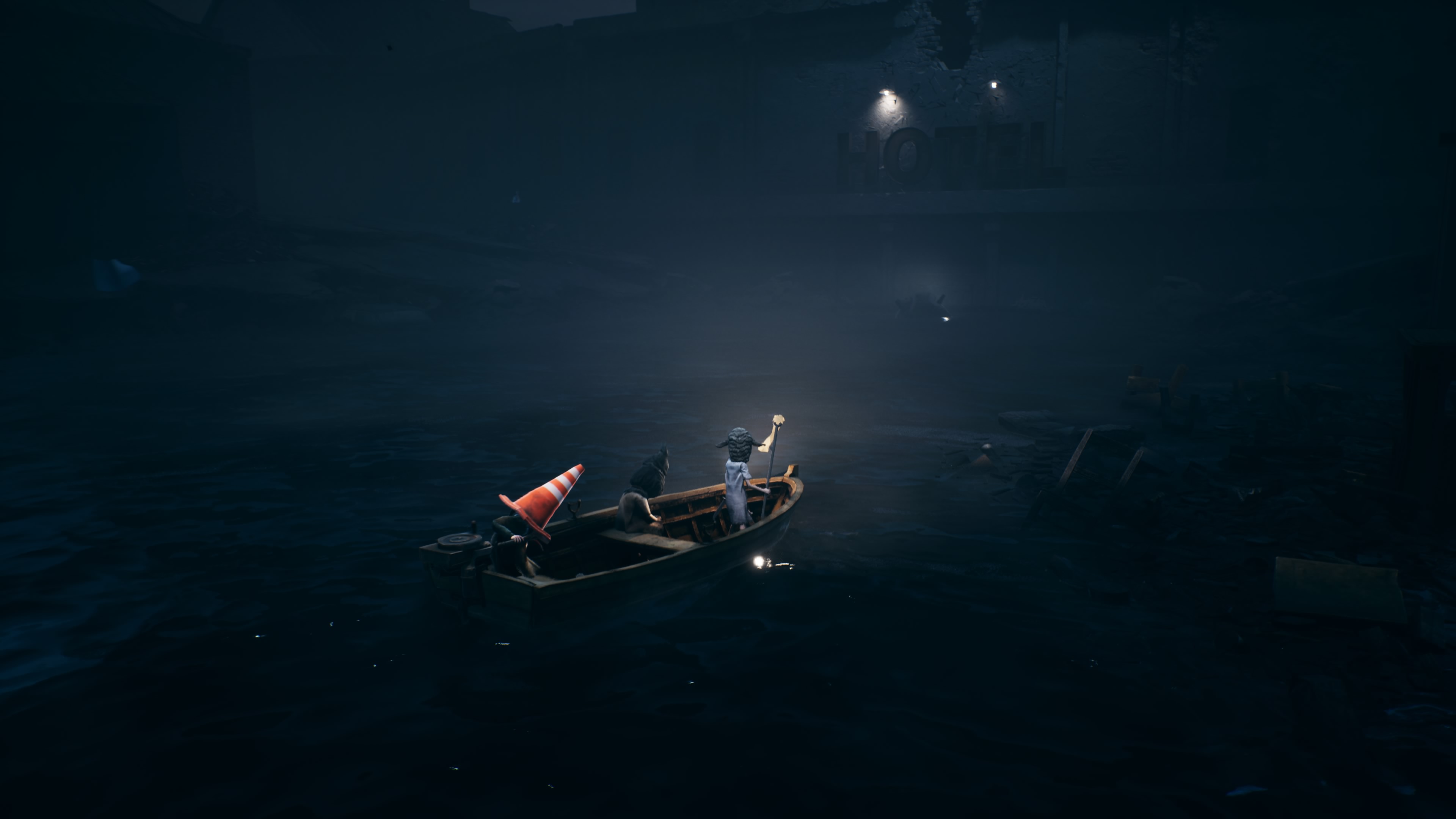 Reanimal - Akt 1: Powodzianie, opis przejścia, znajdźki: mur, jezioro, harpun, hotel, armata, świnie