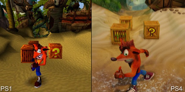 Porównanie graficzne Crasha Bandicoota na PSX z wersją na PS4