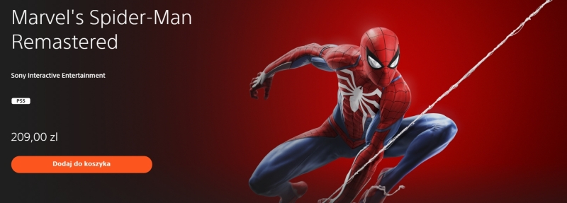Spider-Man Remastered niespodziewanie trafił na stronę PlayStation. Samodzielne wydanie w wysokiej cenie