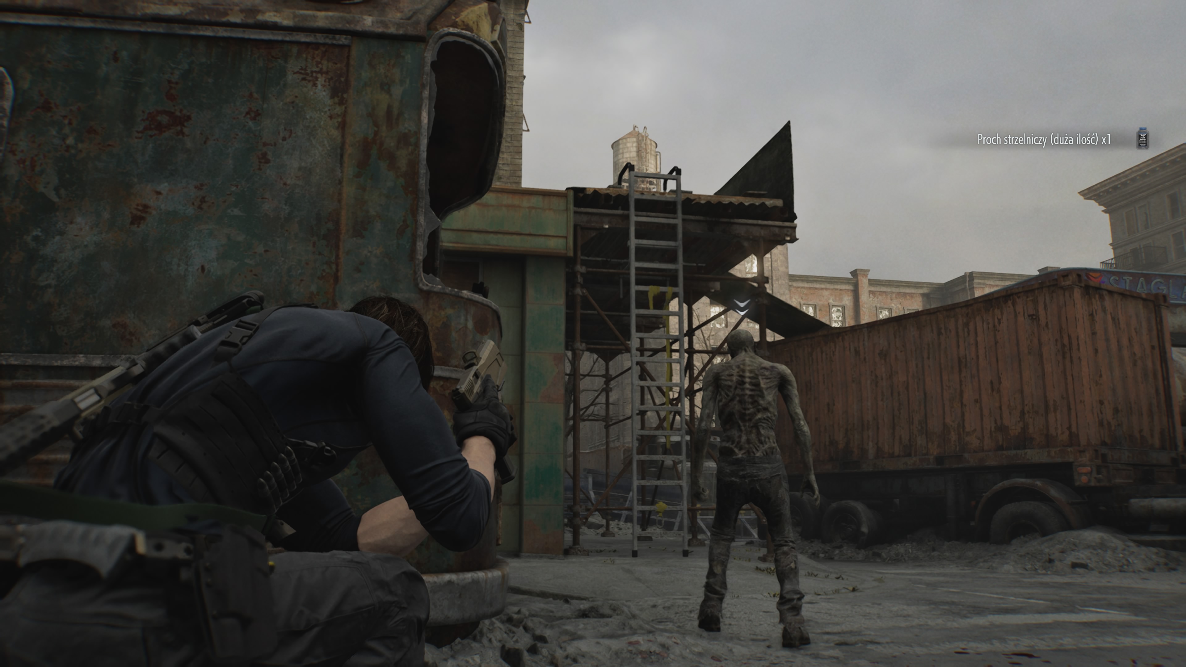 Resident Evil Requiem - Leon: kontenery, zestaw naprawczy, stacja benzynowa, paliwo, plac budowy, generatory