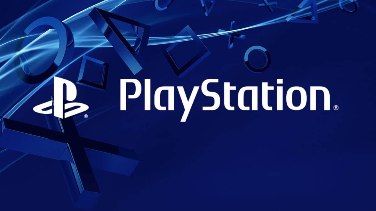 PlayStation logo na niebieskim tle