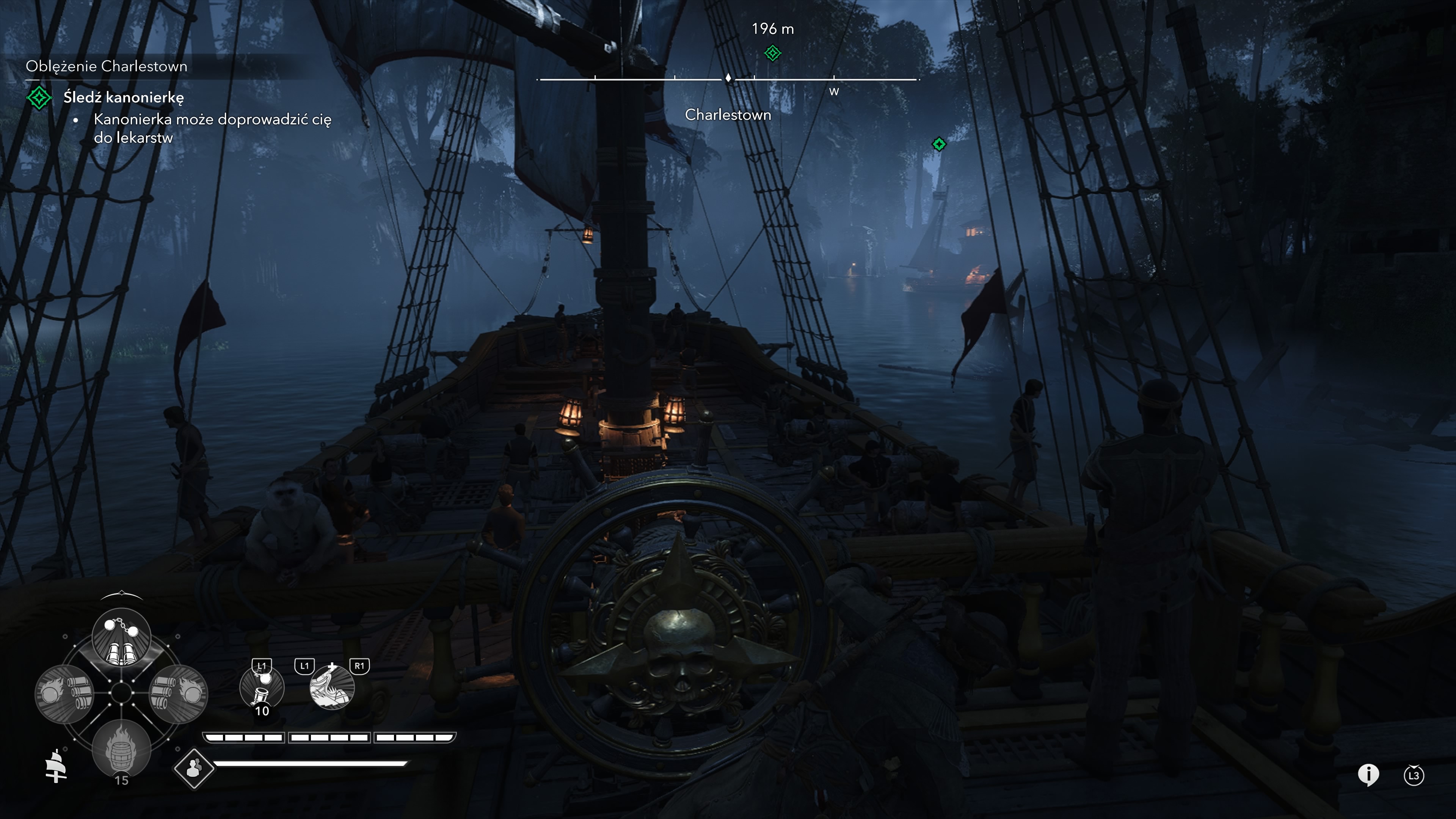 Assassin's Creed Black Flag Resynced - Oblężenie Charlestown: kanonierka, posterunek, Ryder, kapitan