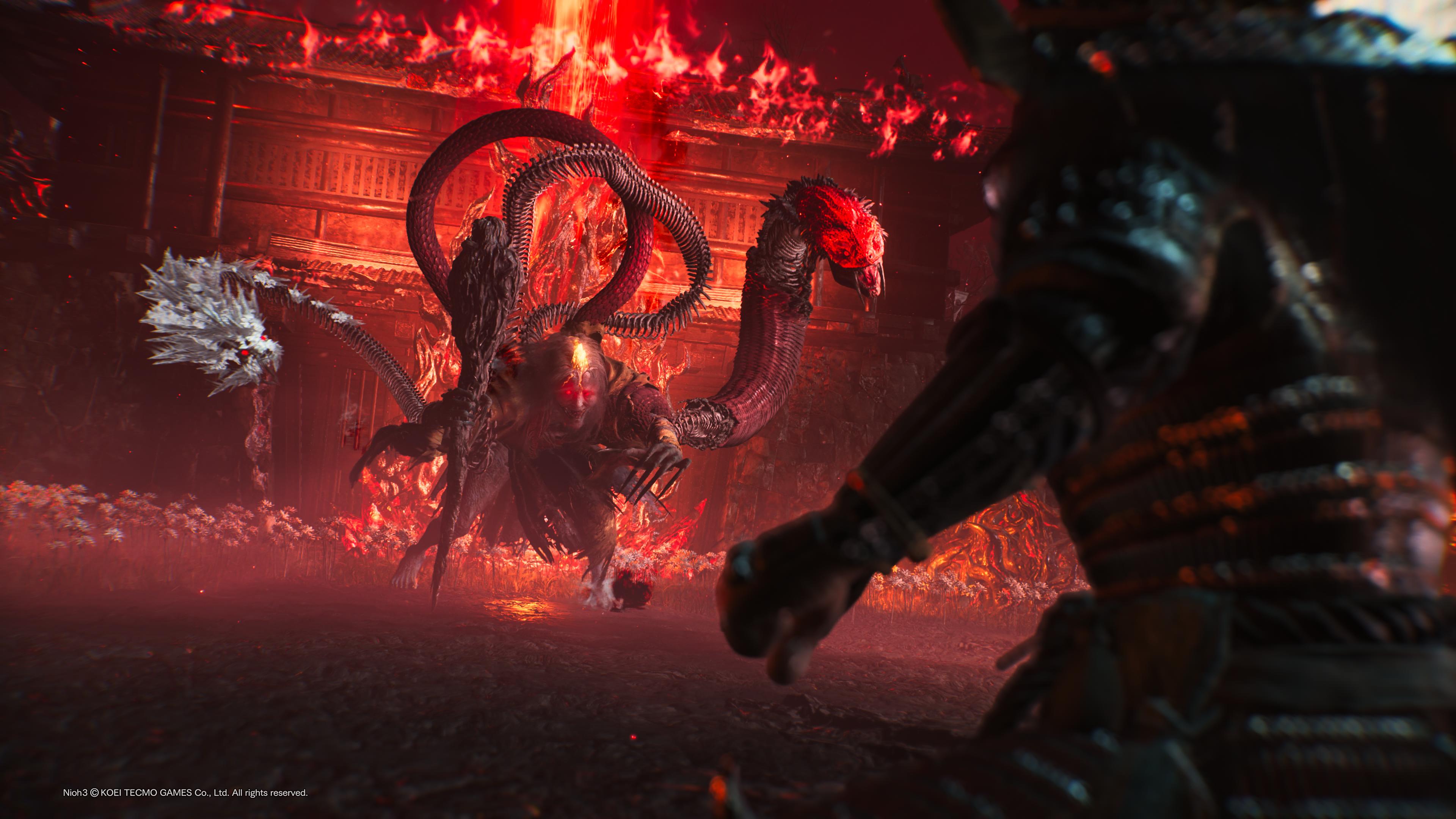 NiOh 3 - recenzja gry - boss w ogniu