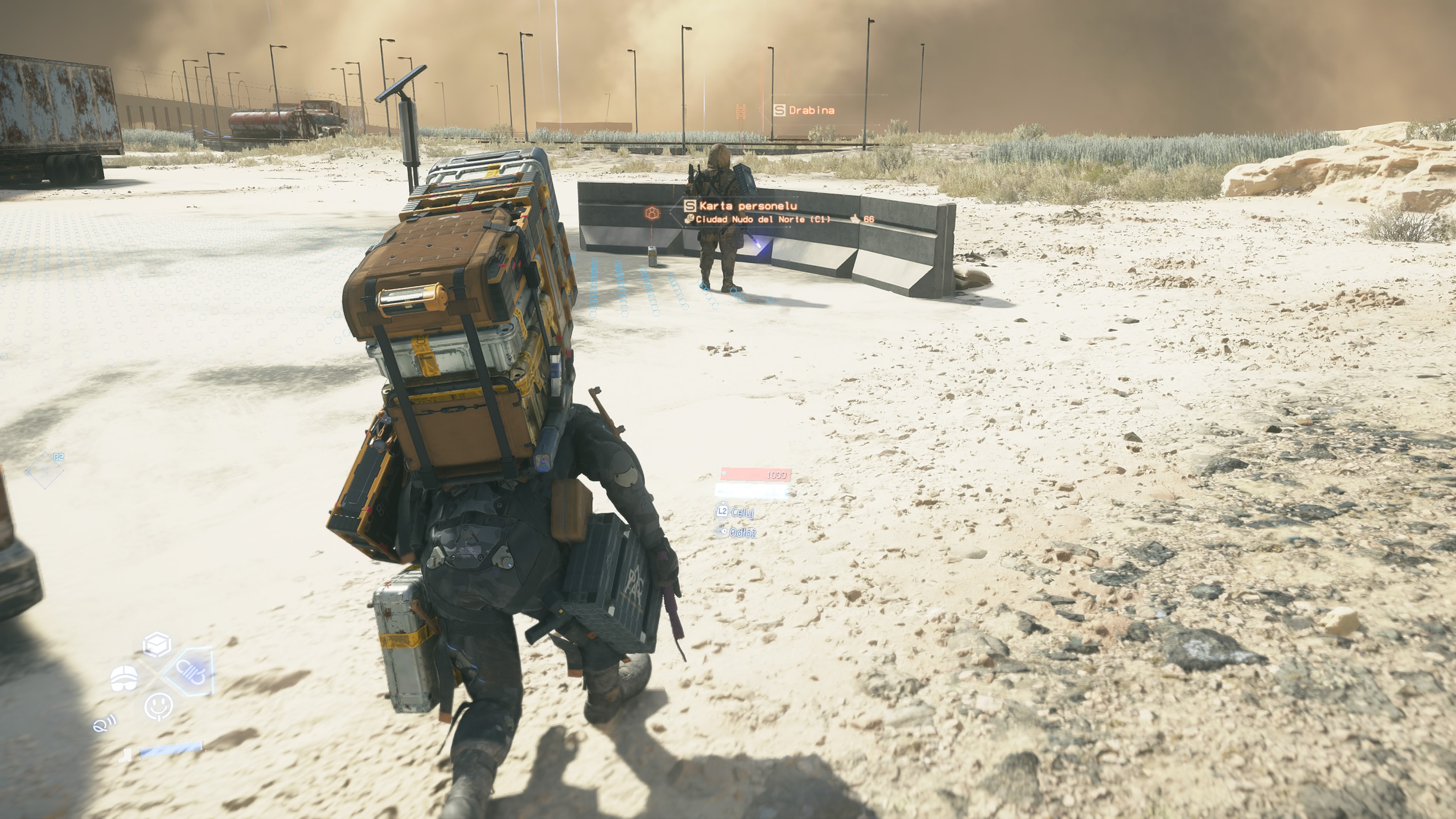 Death Stranding 2 - Zlecenie 2: Dostarcz bramę sieci chiralnej do C1, Ciudad Nudo del Norte, bandyci, broń