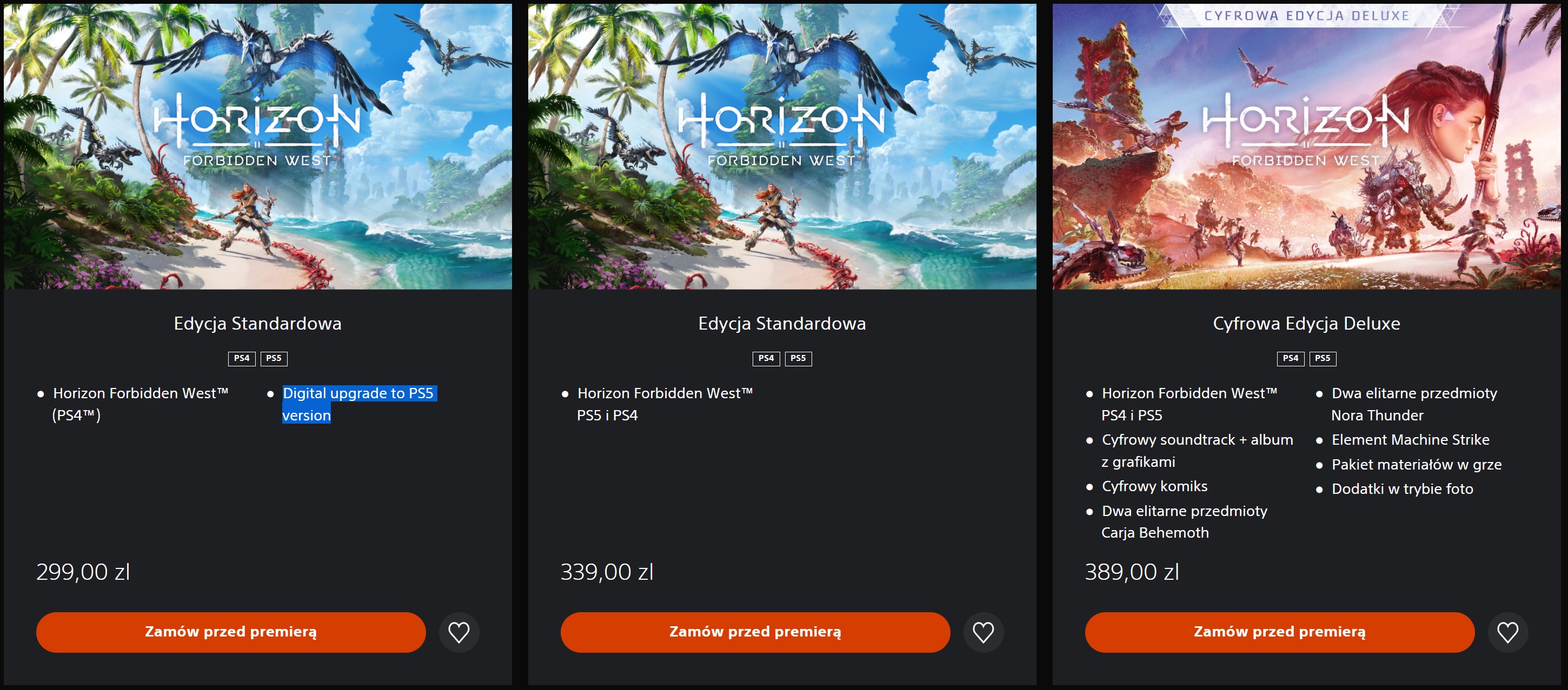 Horizon Forbidden West cena