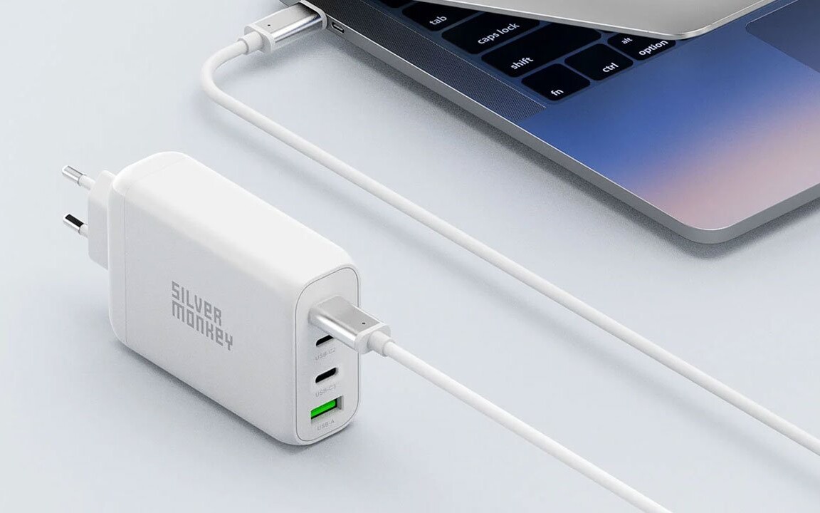 Ładowarka sieciowa Silver Monkey z mocą 140W, 4 portami (3x USB-C 1x USB-A) za 129 zł (rabat 120 zł)