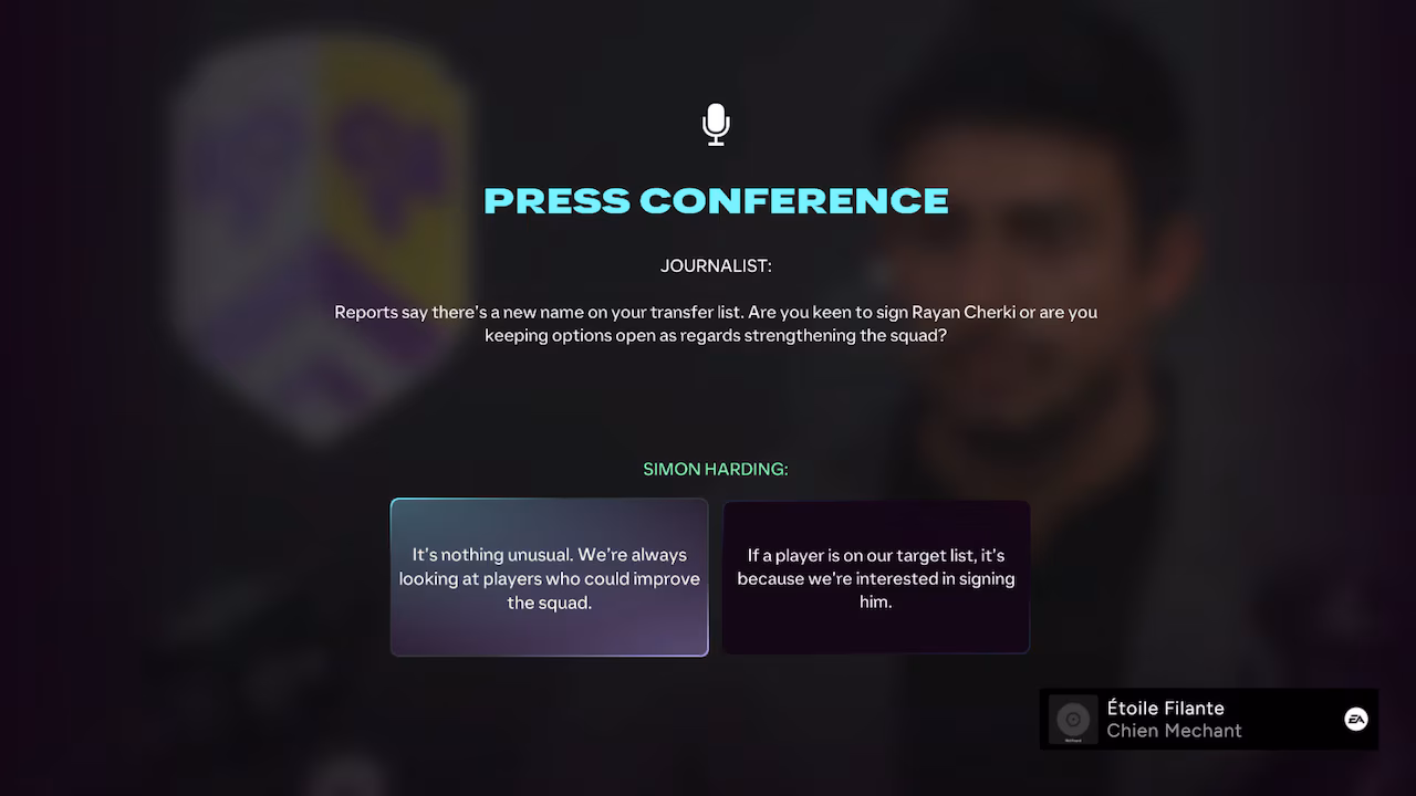 EA Sports FC 27 - Losowe wydarzenia piłkarzy z klubu i konferencje prasowe