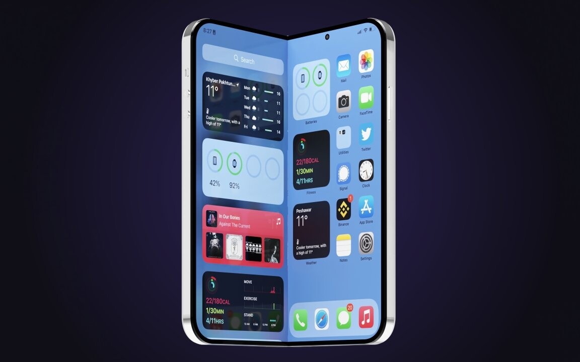 Pierwszy składany Apple iPhone ma konkurować z Galaxy Z Fold8? Wyciek zdradza rozmiary ekranów