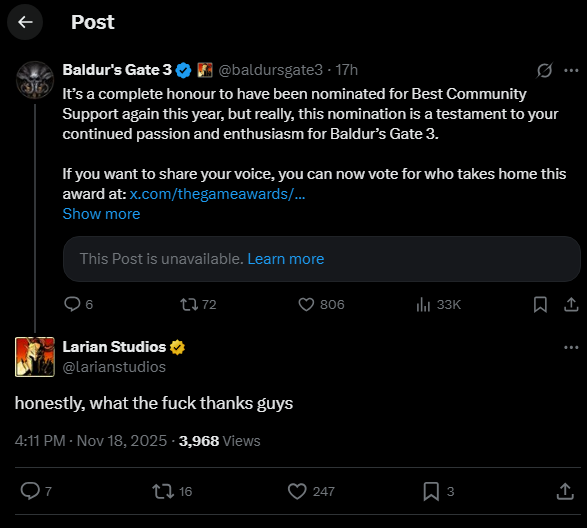To studio to perełka gamingu. Po 2 latach otrzymali kolejną nominację do The Game Awards
