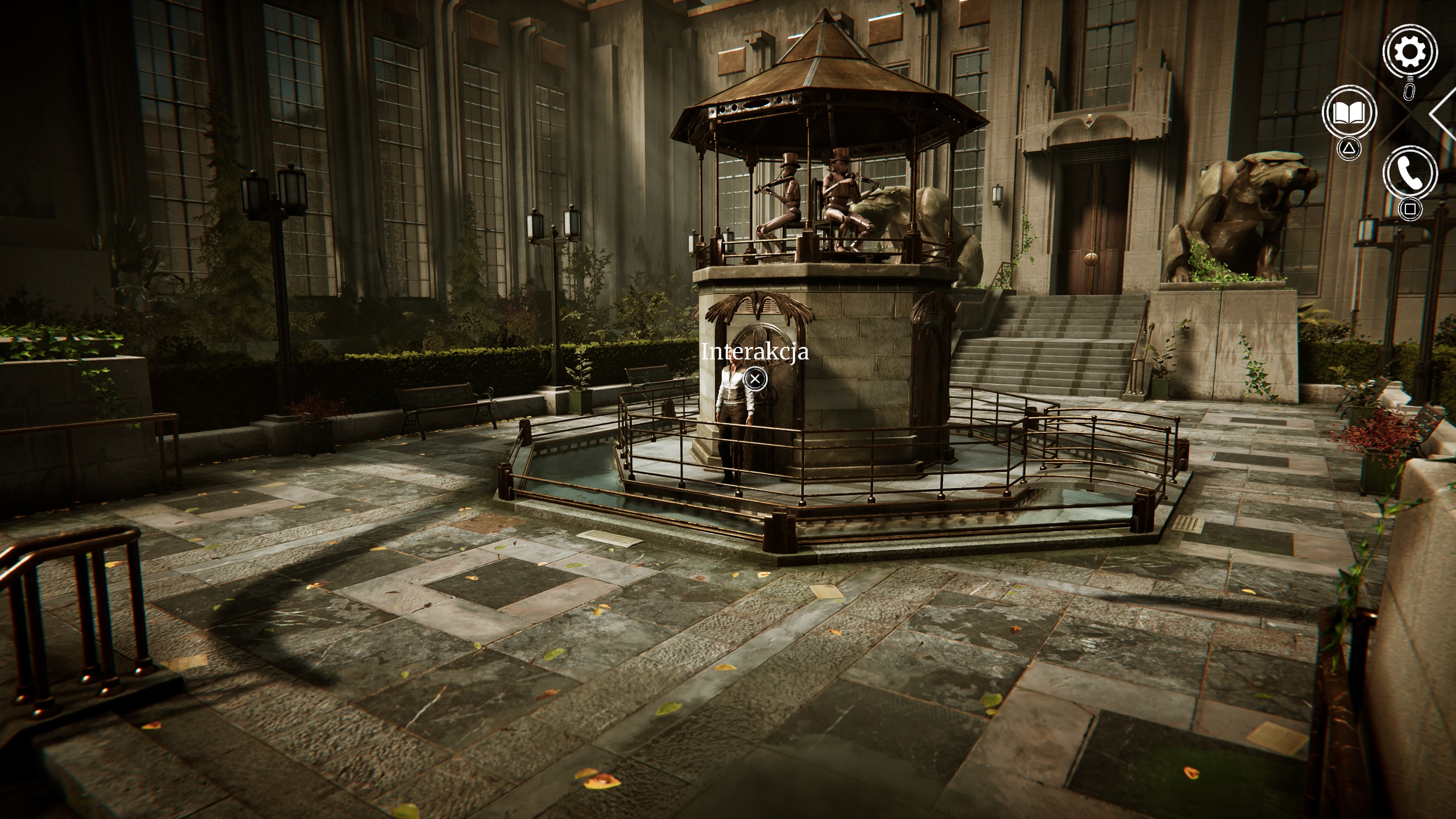 Syberia Remastered - Dla muzyki wszystko: Automat muzyczny, elementy do figurki na placu przed uniwersytetem