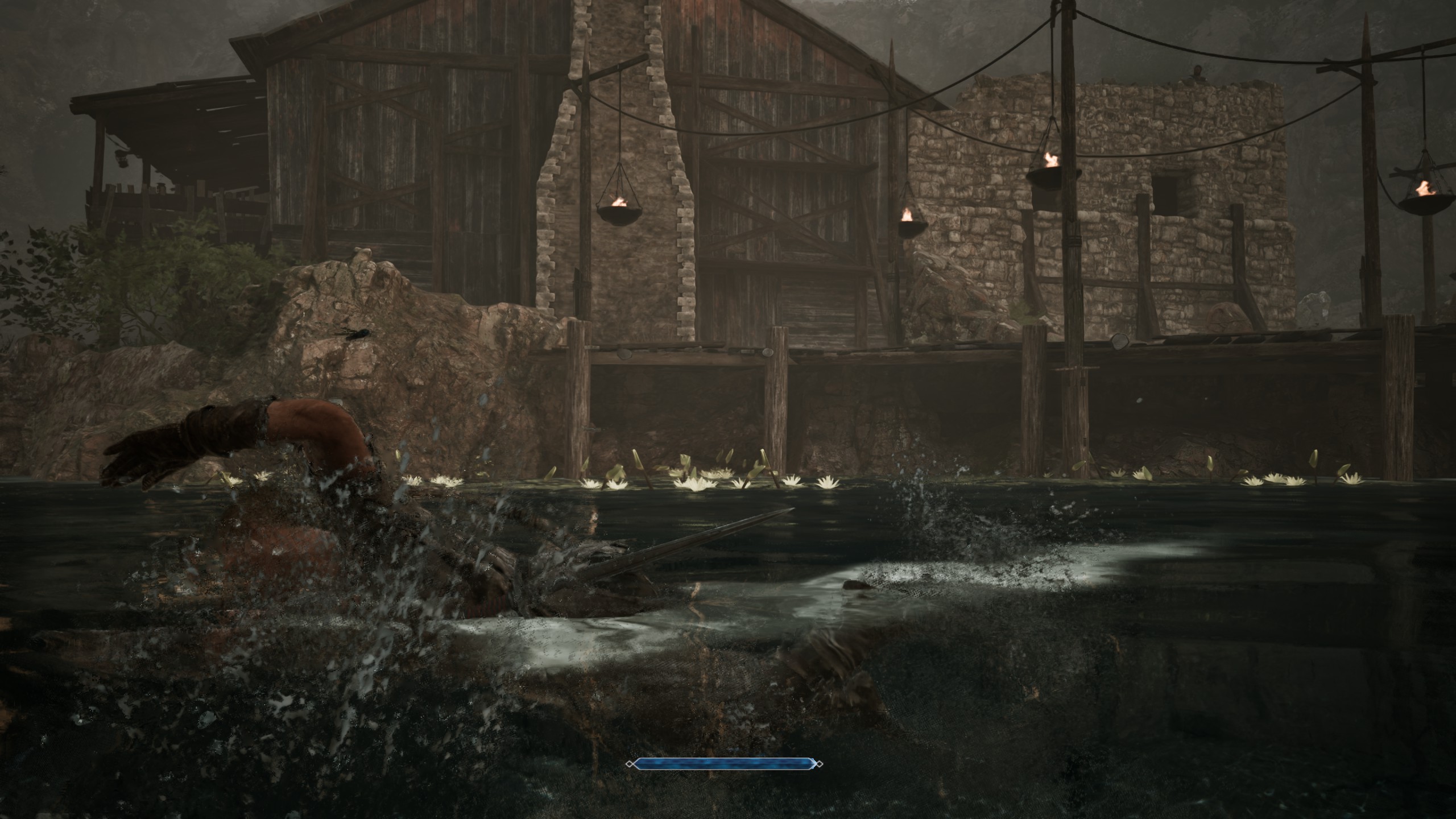 Gothic 1 Remake - Aż po szyję: Bran, brygadzista, zbieracze, jaskinia obok stawu, Jacko, Reyn  Aż po szyję - Gothic 1 Remake.  Ryżowy Książe zleci ci jeszcze jedno zadanie - tym razem odnalezienia brygadzisty, który ostatni zaginął. Najpierw wypytaj o niego zbieraczy.  [img]1694240[/img]  Informacje zdradzi Malon, który znajduje się na prawo od Ryżowego Księcia - blisko zawalonej chaty. Potem rusz do jaskini obok stawu.  [img]1694252[/img]  Znajduje się ona w pobliżu miejsca pokazanego wyżej na mapie - tutaj też umieszczono rybaka Jana. Aby dostać się do szopy na lewo od samego Jana, musisz biec ścieżką po prawej stronie.  [img]1694253[/img]  Znajdziesz wejście do jaskini - zabij wrogów, a potem po dyskusji ze strażnikiem Renyu wejdź do środka. Zabij oponentów, potem ich przeszukaj i ponownie pogadaj z Jacko.  [img]1694254[/img]  Ten teraz będzie bardziej skory do rozmowy - zdradzi, iż miał okraść Silasa, czyli tutejszego karczmarza na karczmie na jeziorze.  Wróć tam