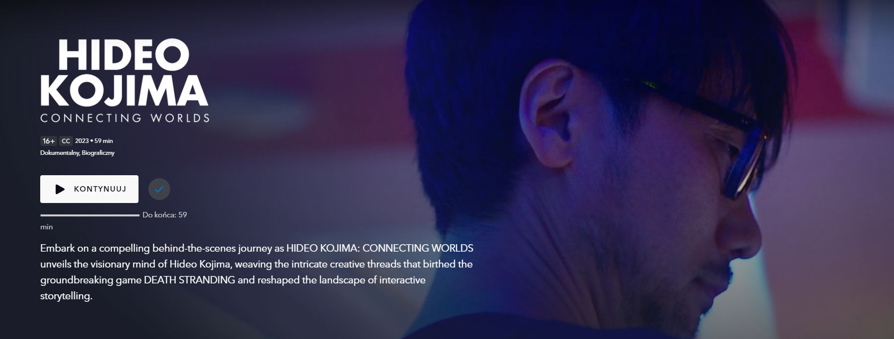Hideo Kojima Connecting Worlds na polskim Disney+
