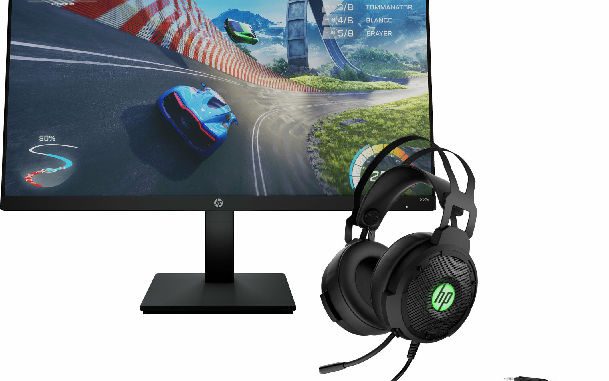 hp monitor i słuchawki