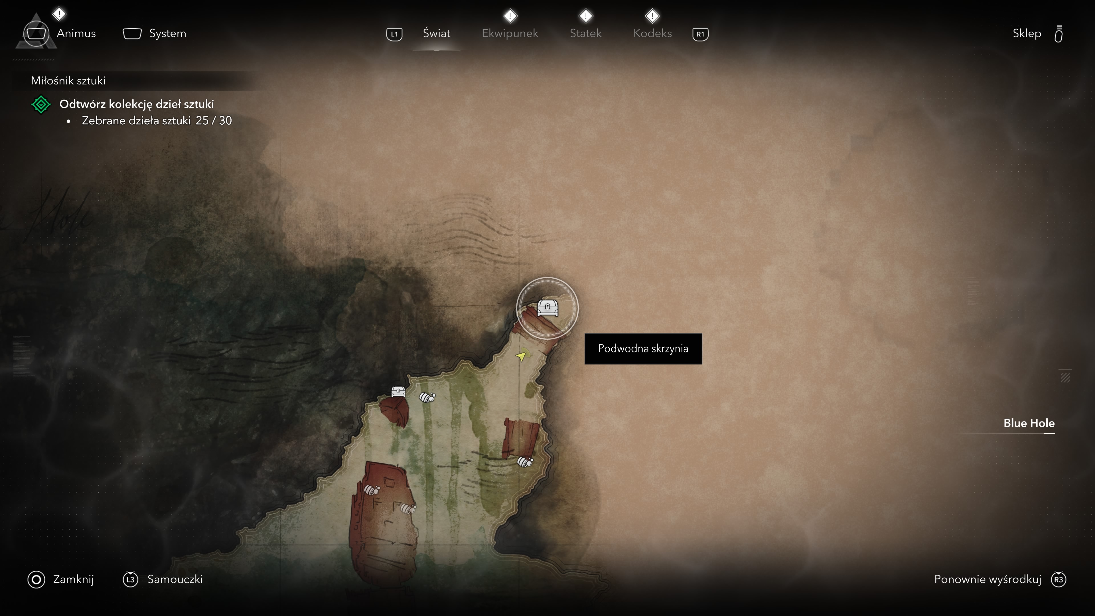 Assassin's Creed Black Flag Resynced - Blue Hole: skrzynie i sekrety