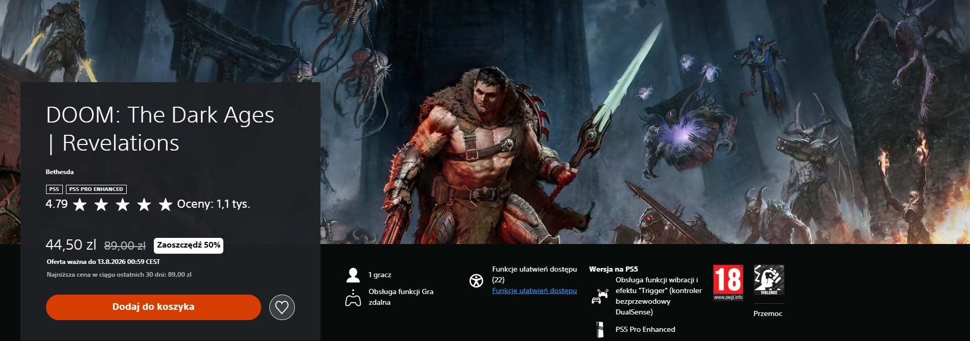 DOOM: The Dark Ages - Revelations - błyskawiczna przecena o połowę na PS Store 