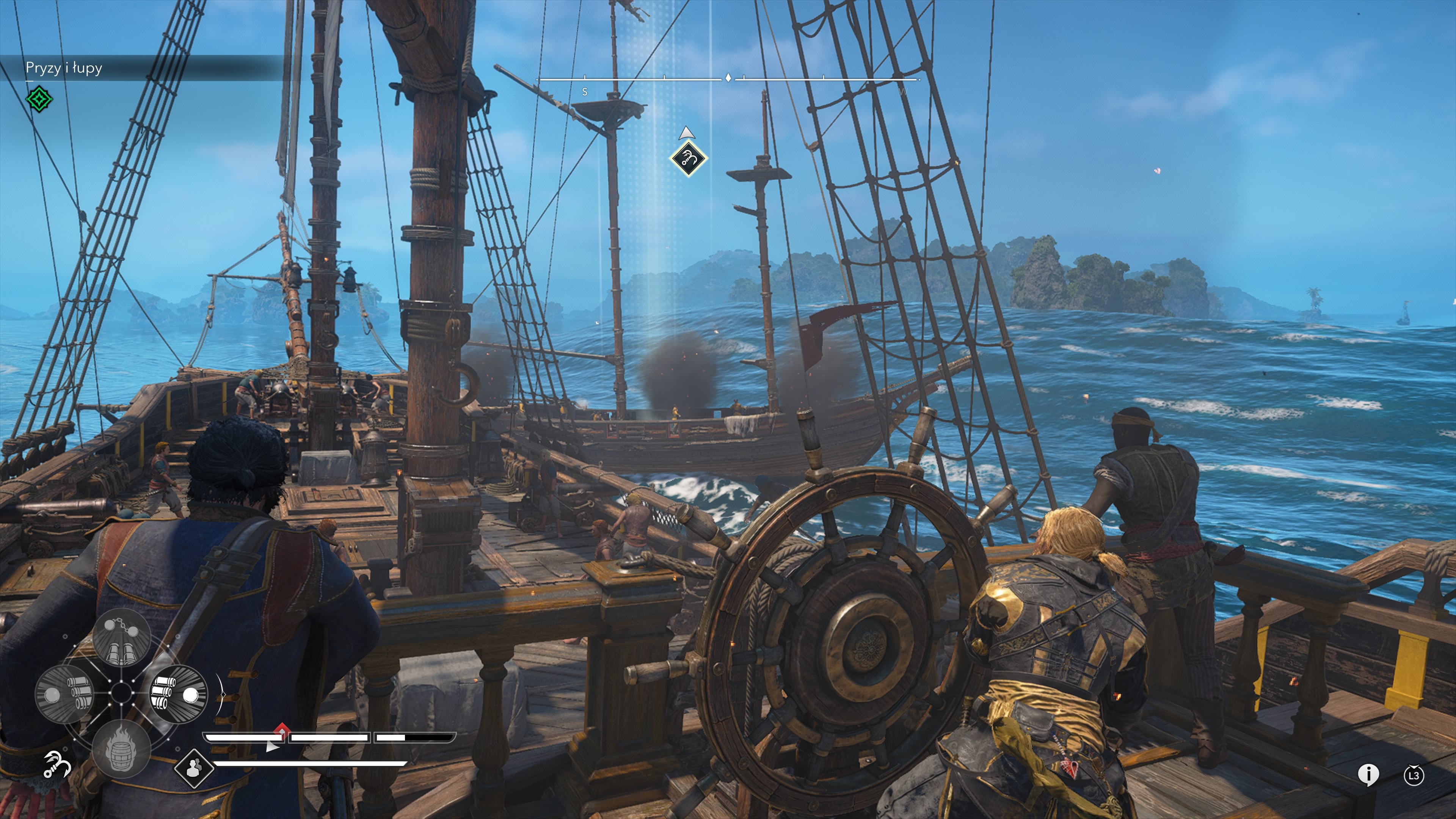 Assassin's Creed Black Flag Resynced - Pryzy i łupy: Benjamin, Ed Thatch, szkuner, abordaż, Salt Key