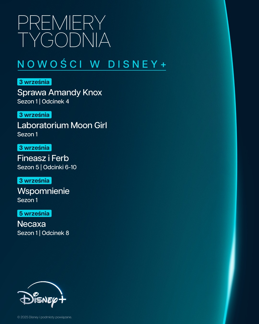 Disney + wrzesień 2025 premiery tygodnia
