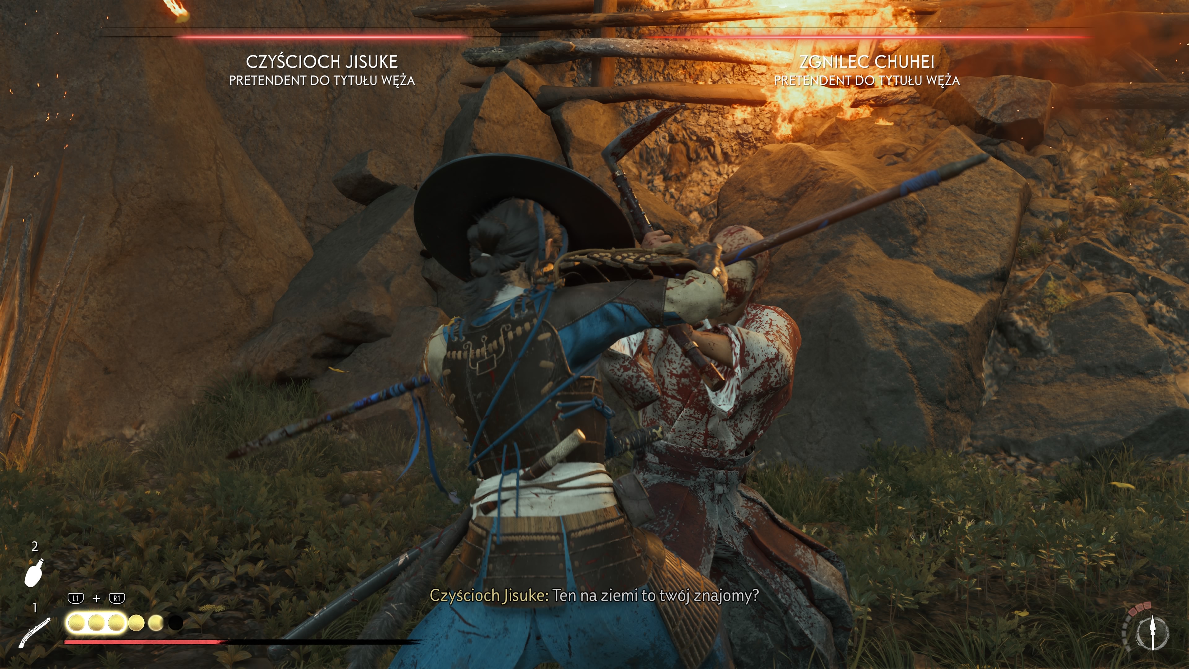 Ghost of Yotei Echoes of Sekigahara - Kres snu: Czarna Gwardia, wozy, złoto, Chuhei, Jisuke, koniec DLC