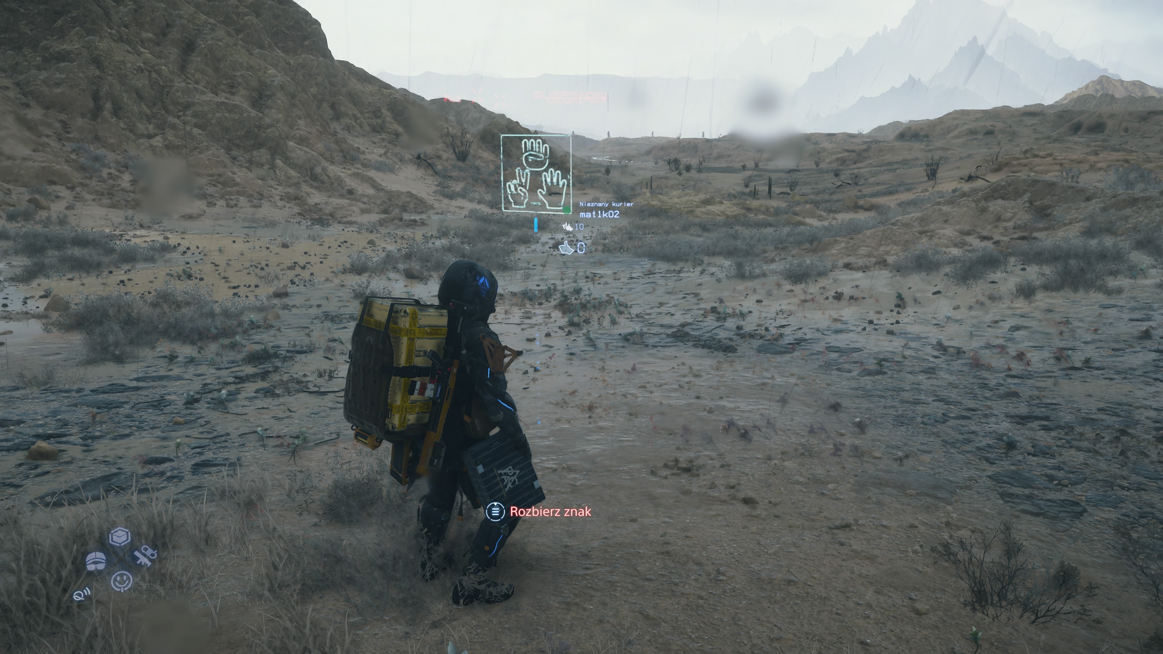 Death Stranding 2 - Znaki: światy kuriery, wymiana informacji, papier, kamień, nożyce, komunikacja