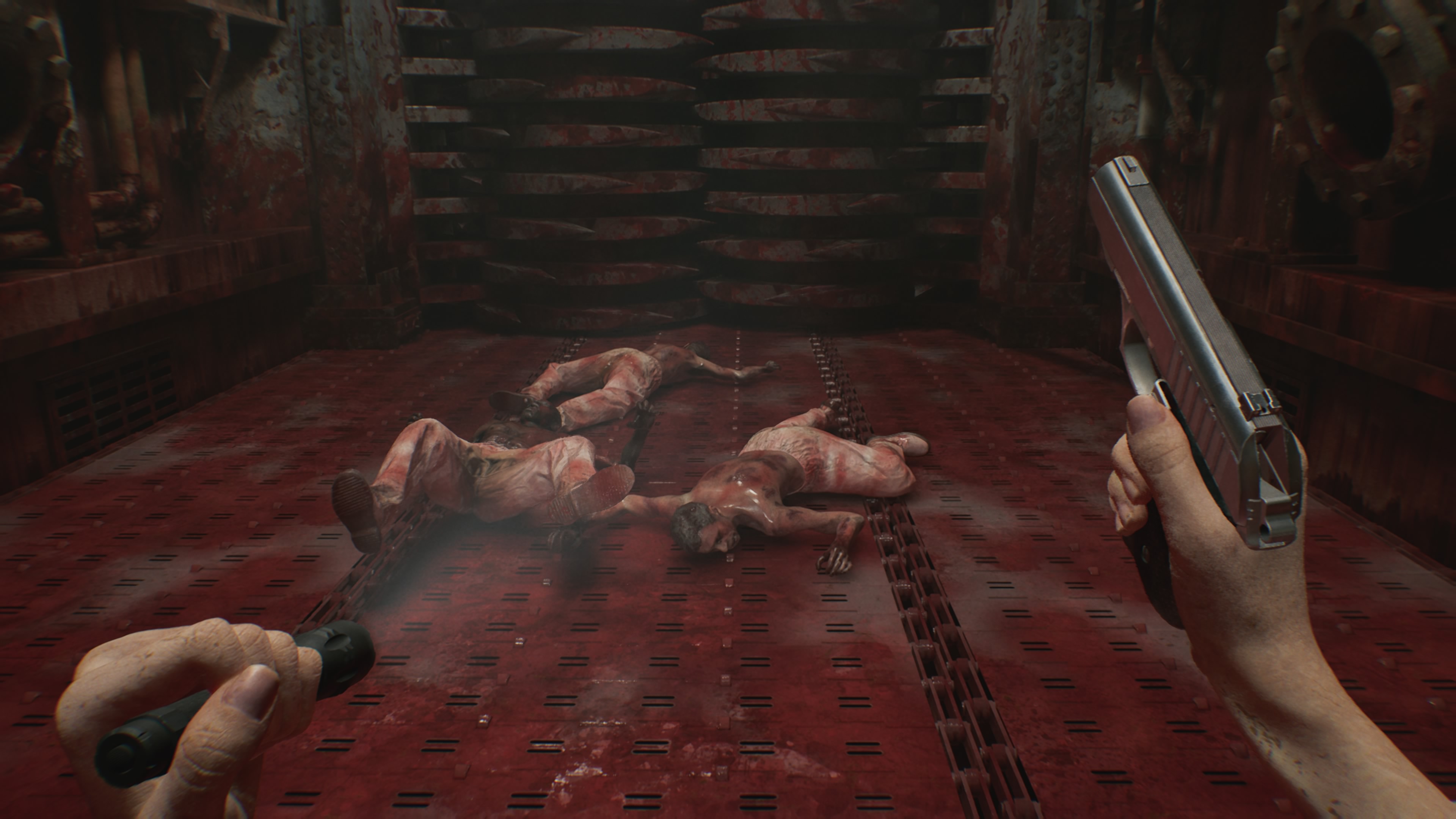 Resident Evil Requiem - Grace: klucz nasadowy, kotłownia, przetwórnia, wózek widłowy, zawór, ciała, winda